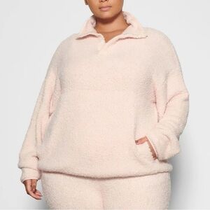 SKIMS Cozy Knit Pullover Pink Sweater Long Sleeve Women’s Plus Size 2X/3X